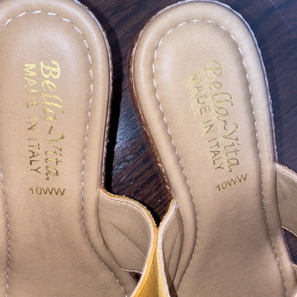 Bella Vita Italy yellow  suede Leather wedge Sz 10 - Picture 6 of 9